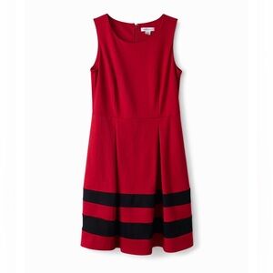 Liz Claiborne Red and Black Striped Dress